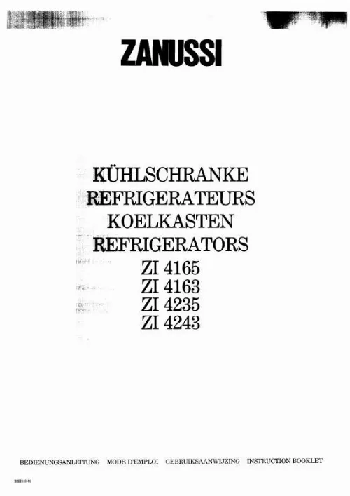 Mode d'emploi ZANUSSI ZI4163