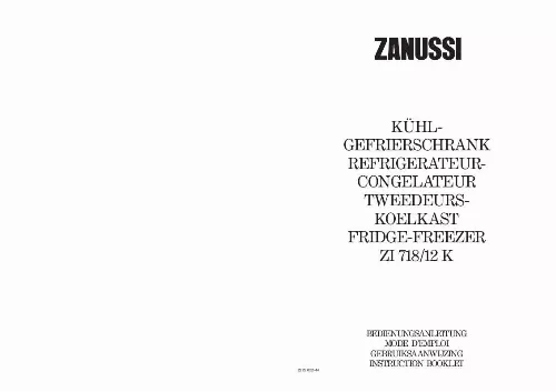 Mode d'emploi ZANUSSI ZI718/12K