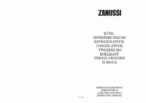 Mode d'emploi ZANUSSI ZI918/8 K