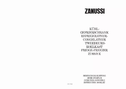 Mode d'emploi ZANUSSI ZI918/8K