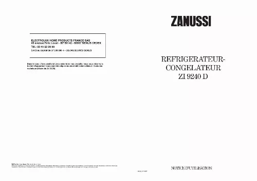 Mode d'emploi ZANUSSI ZI9240D