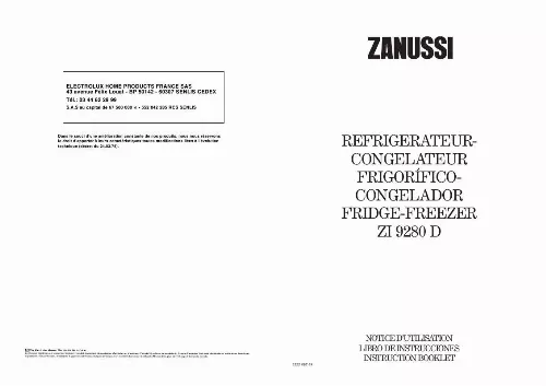 Mode d'emploi ZANUSSI ZI9280D