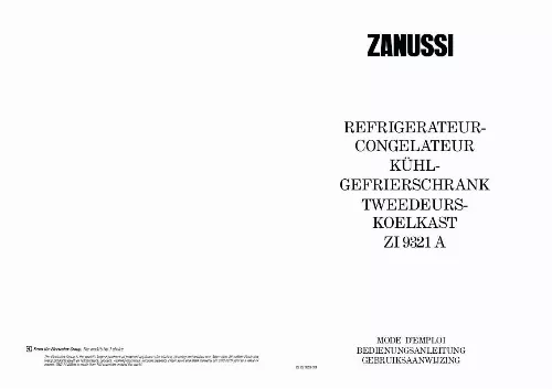 Mode d'emploi ZANUSSI ZI9321A