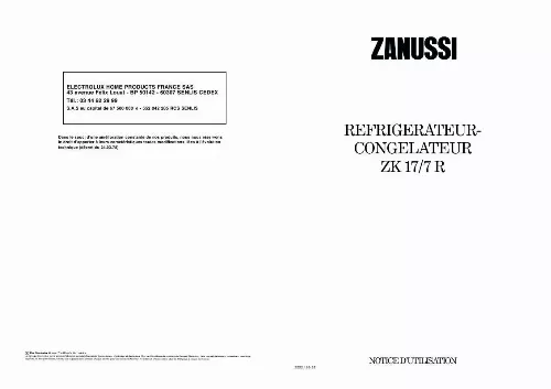 Mode d'emploi ZANUSSI ZK17/7R