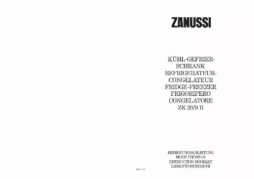 Mode d'emploi ZANUSSI ZK20/9R