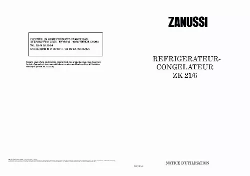 Mode d'emploi ZANUSSI ZK21/6