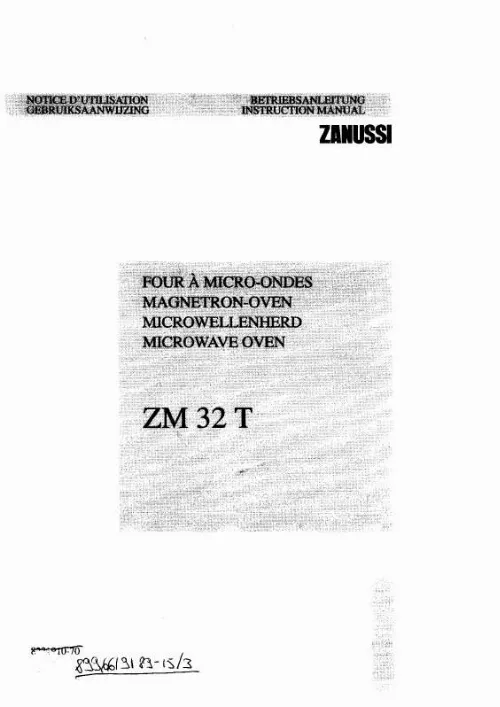 Mode d'emploi ZANUSSI ZM 32T K