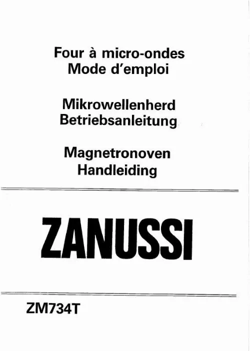 Mode d'emploi ZANUSSI ZM734T