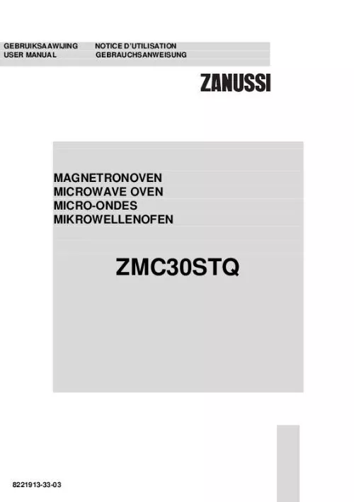 Mode d'emploi ZANUSSI ZMC30ST QA