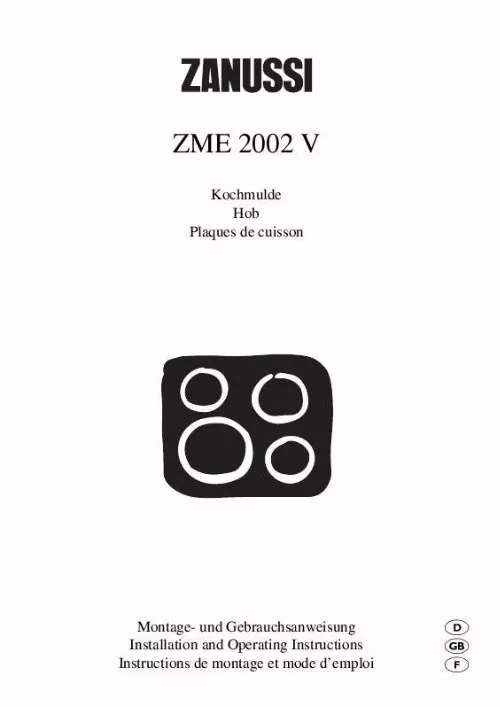 Mode d'emploi ZANUSSI ZME2002V