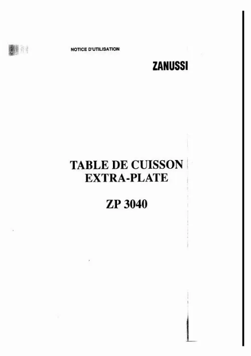 Mode d'emploi ZANUSSI ZP3040