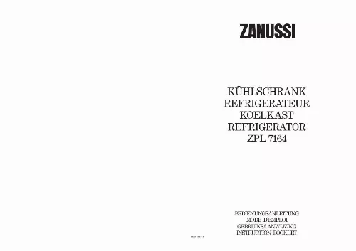 Mode d'emploi ZANUSSI ZPL7164