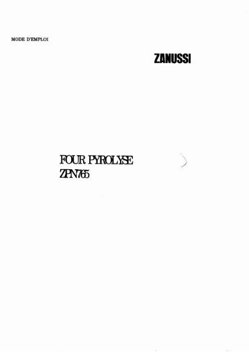 Mode d'emploi ZANUSSI ZPN765W1