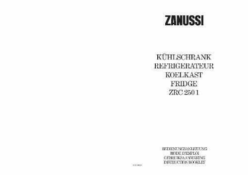 Mode d'emploi ZANUSSI ZRC250-1