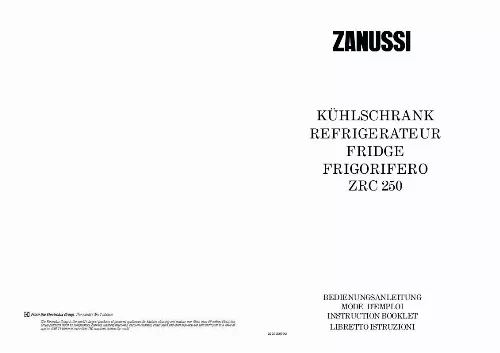 Mode d'emploi ZANUSSI ZRC250