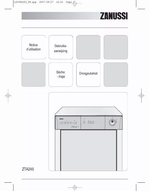 Mode d'emploi ZANUSSI ZTA245