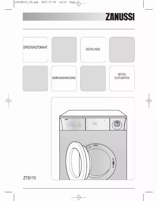 Mode d'emploi ZANUSSI ZTB170