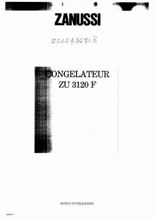 Mode d'emploi ZANUSSI ZU3120F