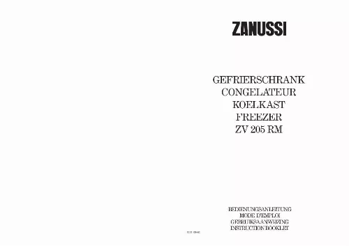 Mode d'emploi ZANUSSI ZV205RM