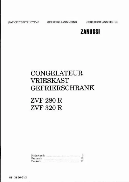 Mode d'emploi ZANUSSI ZVF280R