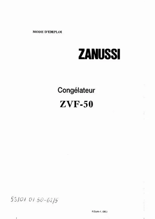 Mode d'emploi ZANUSSI ZVF50