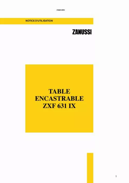 Mode d'emploi ZANUSSI ZXF631IX