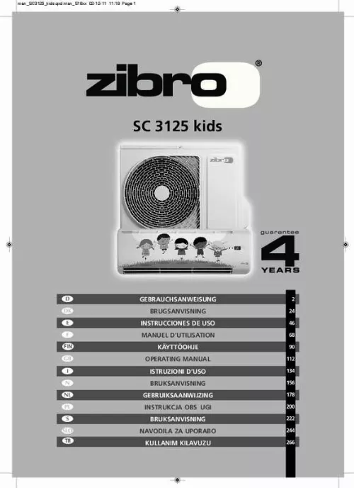Mode d'emploi ZIBRO SC3125 KIDS