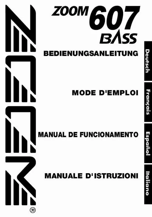 Mode d'emploi ZOOM 607