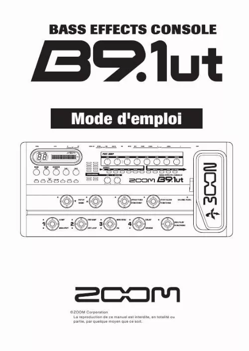 Mode d'emploi ZOOM B91UT