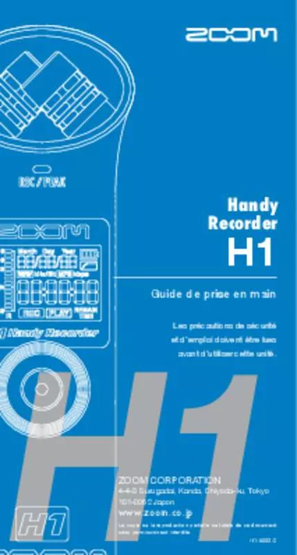 Mode d'emploi ZOOM H1 LU