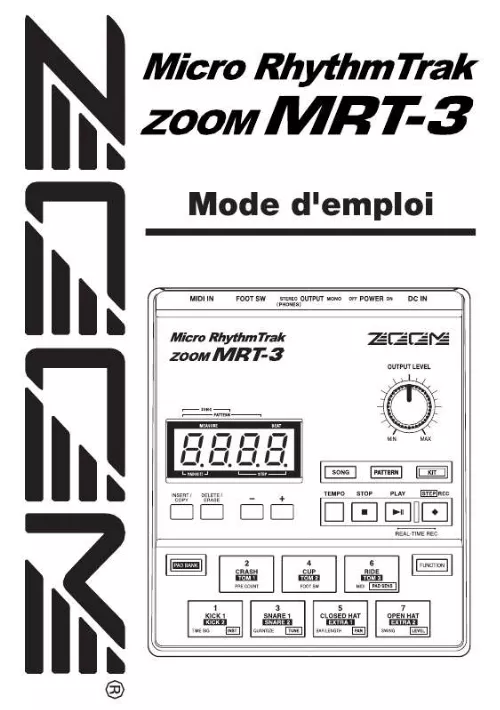 Mode d'emploi ZOOM MRT-3