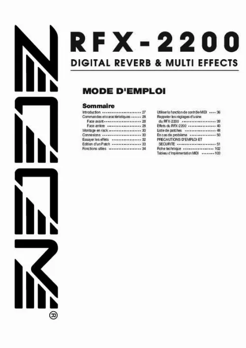 Mode d'emploi ZOOM RFX2200