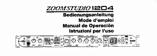 Mode d'emploi ZOOM STUDIO 1204