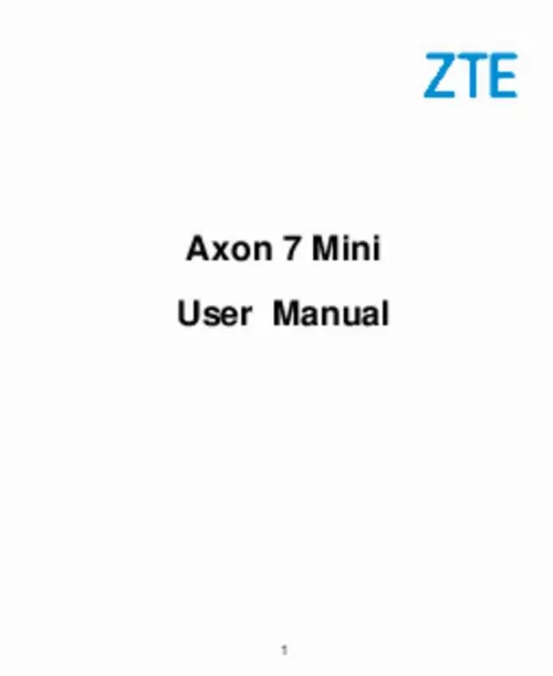 Mode d'emploi ZTE AXON 7 MINI