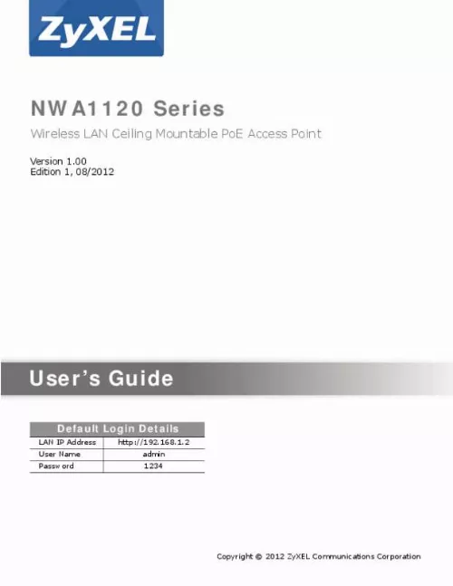 Mode d'emploi ZYXEL NWA1123-AC V2