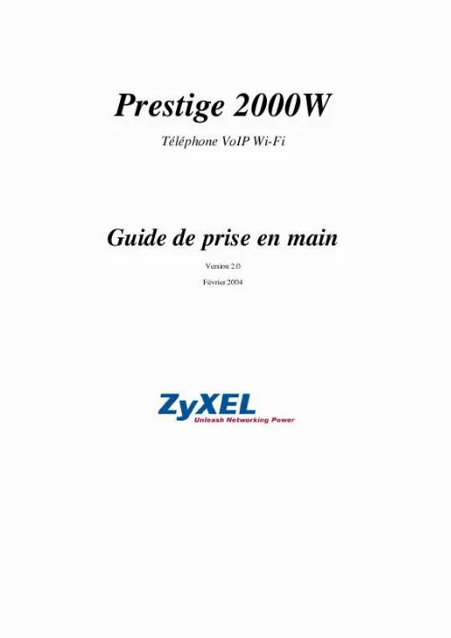 Mode d'emploi ZYXEL PRESTIGE 2000W