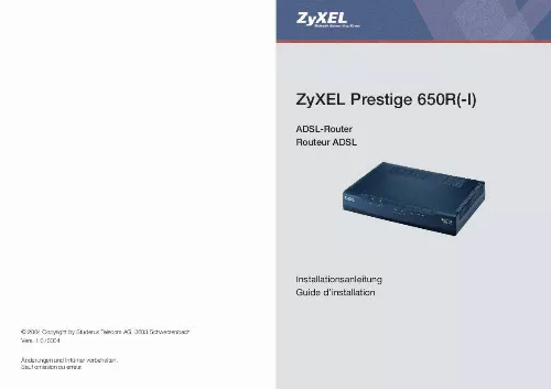 Mode d'emploi ZYXEL PRESTIGE 650R