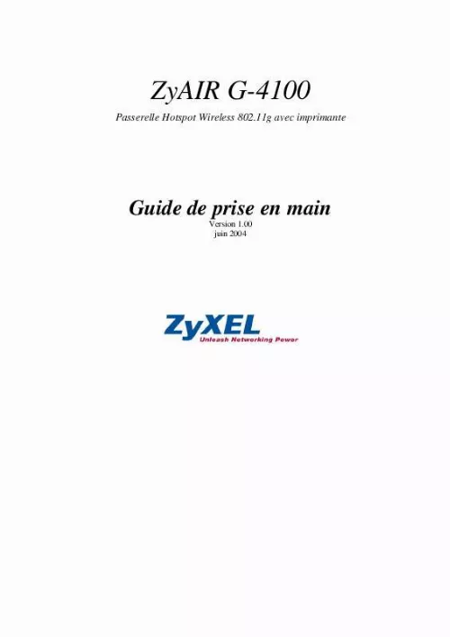 Mode d'emploi ZYXEL ZYAIR G-4100